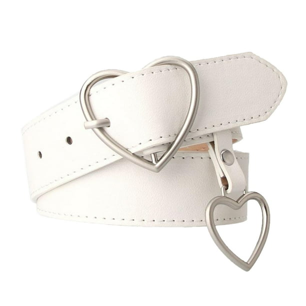 Womens Clear Transparent Jeans Belt Heart Shape Pin Buckle Waistband Waist Strap Womens Clear Transparent Jeans Belt Heart Shape Pin Buckle Waistband Waist Strap